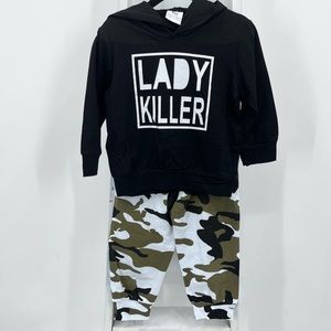 Boys Camo Lady Killer 2 piece Outfit Set